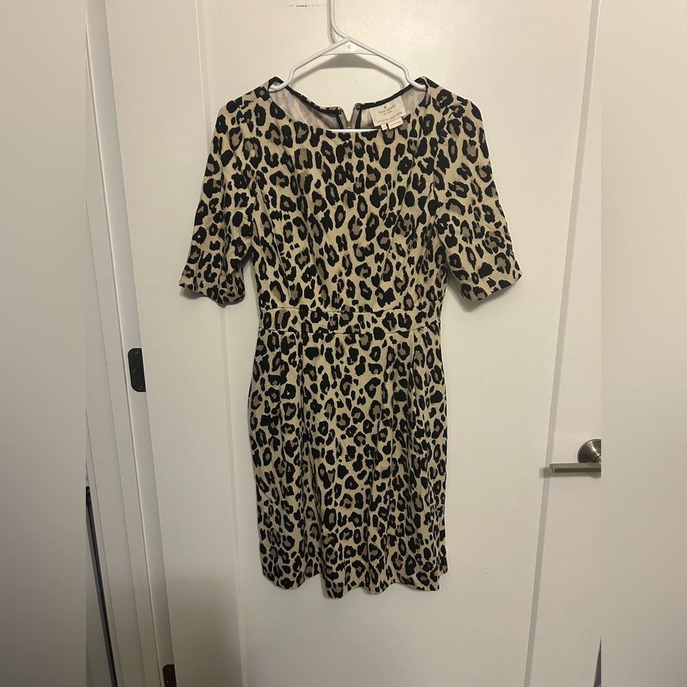 Kate Spade Leopard Print Ponte Waisted Dress